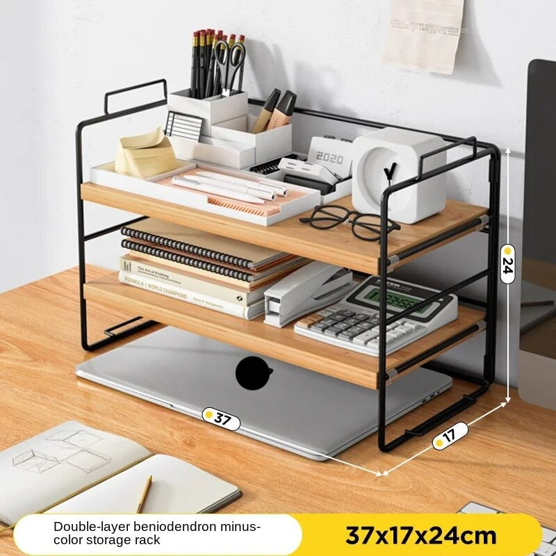 46953283027252Etagère bureau à poser bois et métal industriel