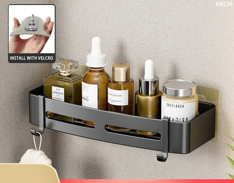 Etagère murale aluminium salle de bain à multiples supports