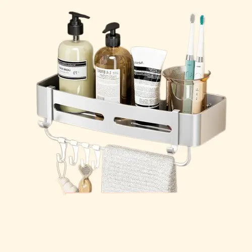 Etagère murale aluminium salle de bain à multiples supports