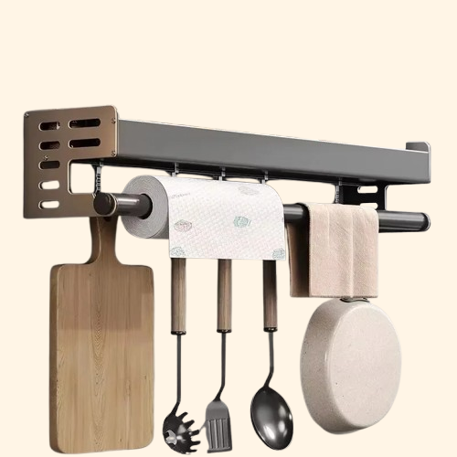 étagère murale de cuisine multifonctions pour ranger épices, serviettes et ustensiles divers