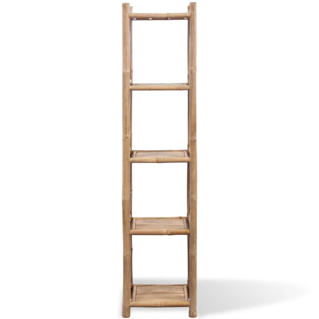 Etagère colonne 5 niveaux en bambou