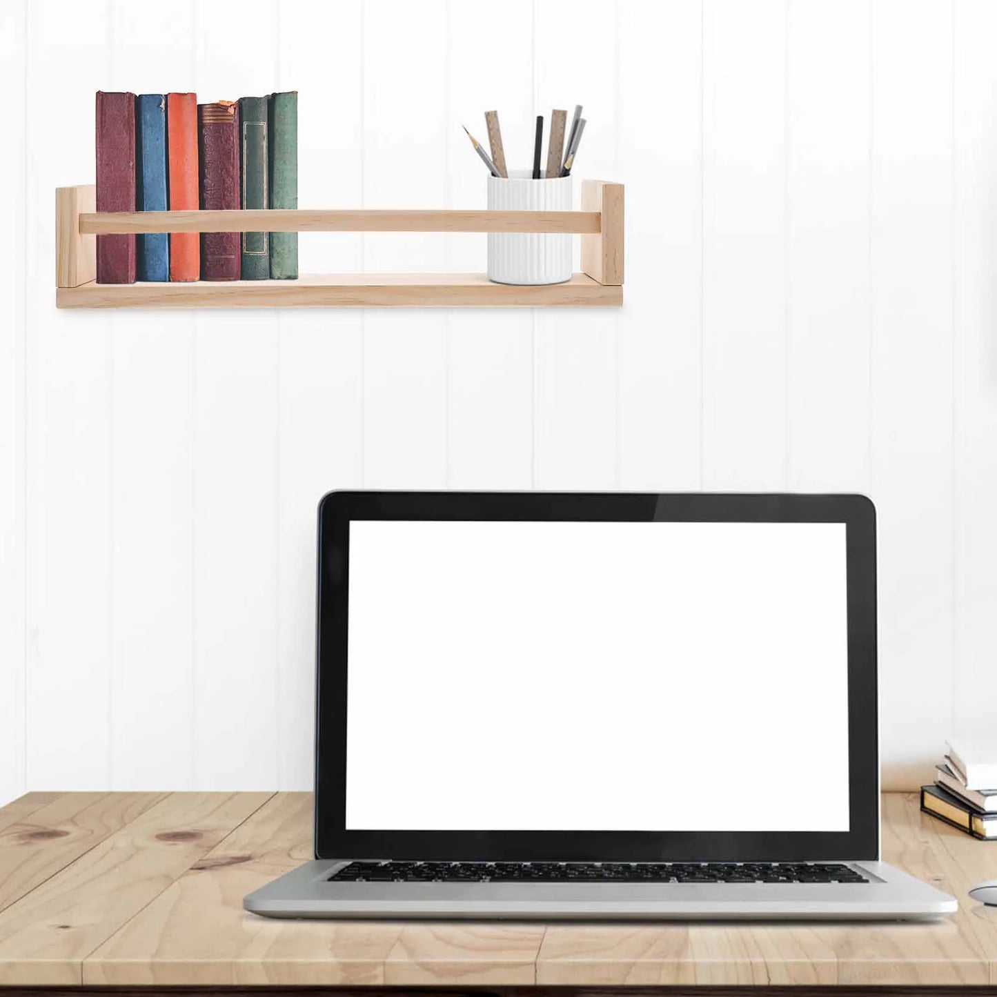 Etagere murale bois clair bureau