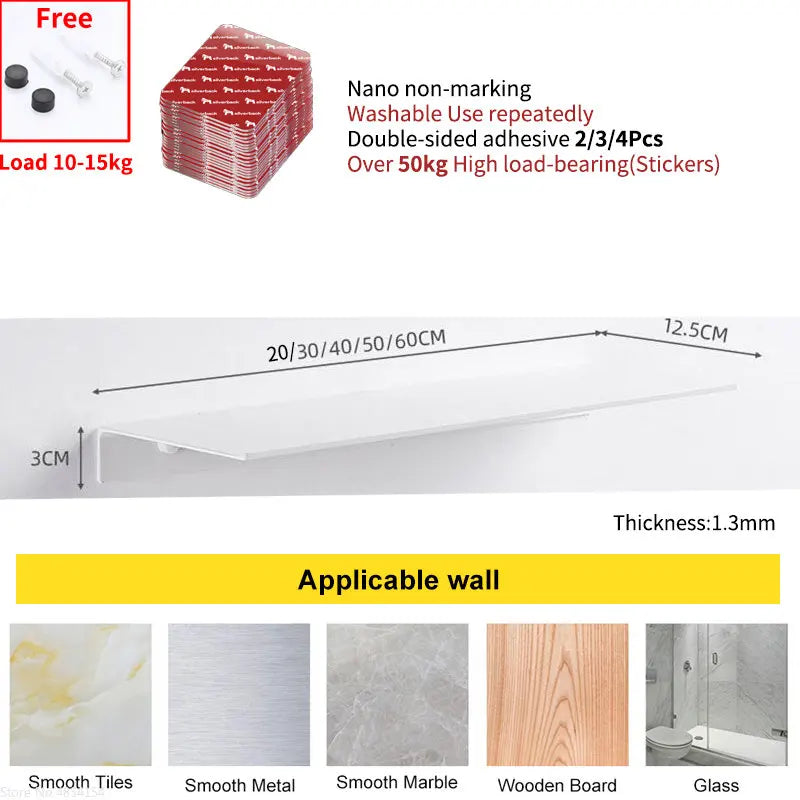 Etagère murale extra fine en métal