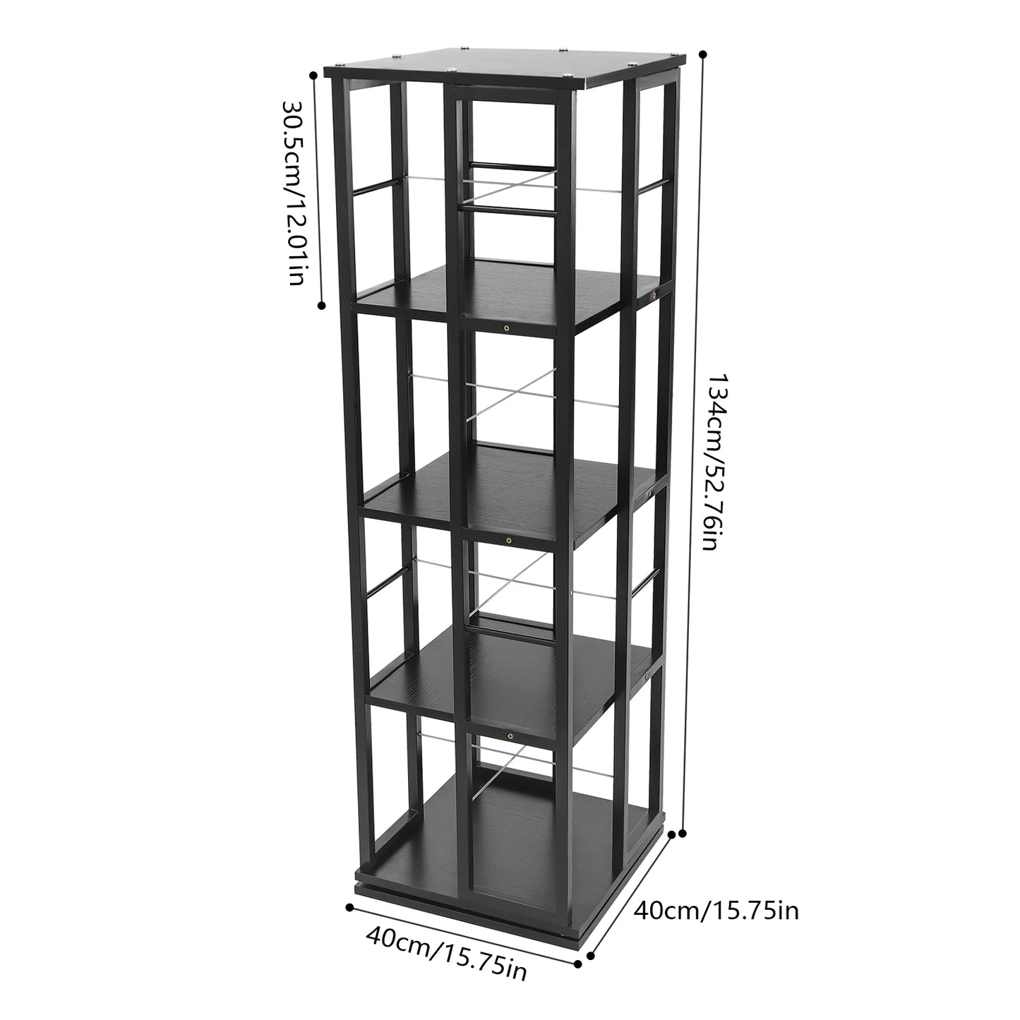 Etagère métallique vertical rotative 4 compartiments