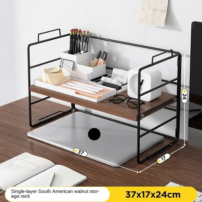 Etagère bureau à poser bois et métal type rack