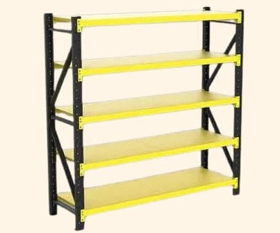 Etagère rangement métallique charges lourdes jaune et noire