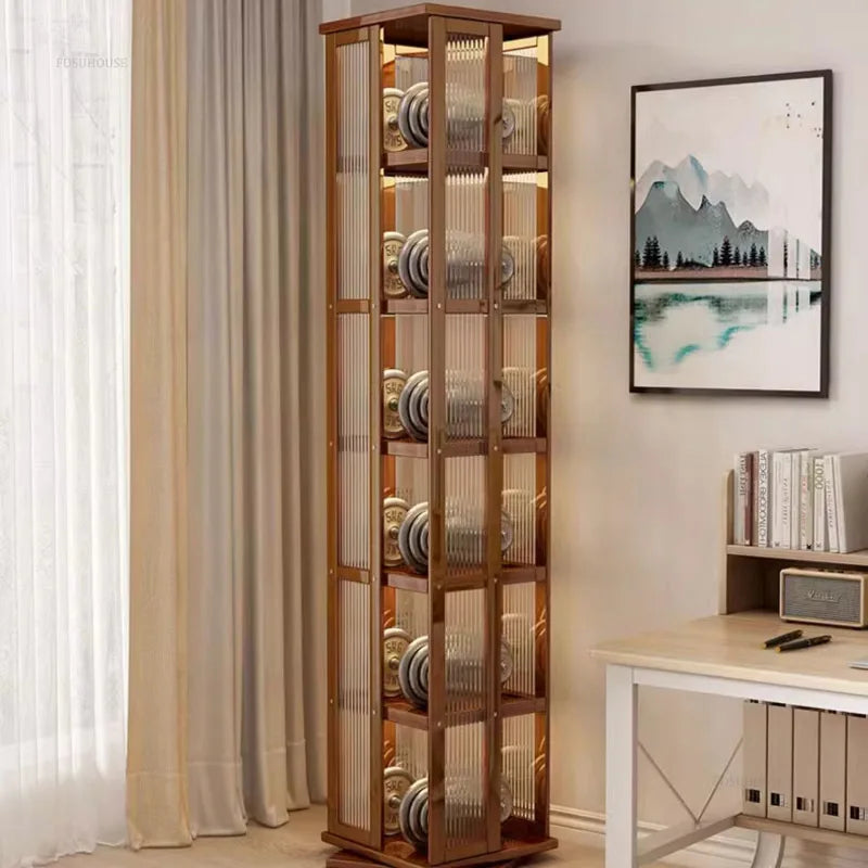 Etagère bibliothèque verticale tournante