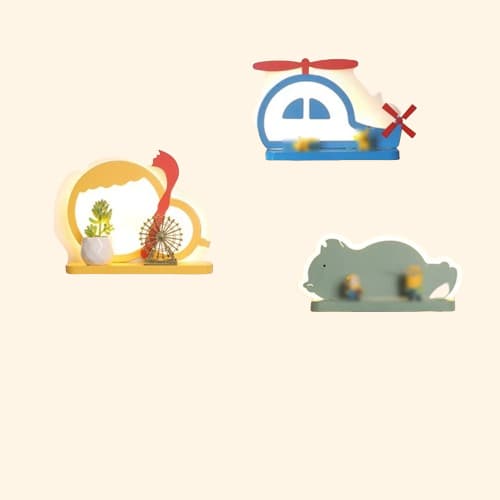 Etagère lumineuse bois chambre enfant déco