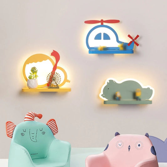 Etagère lumineuse bois chambre enfant déco