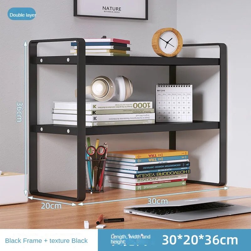Etagère bureau à poser moderne en métal noir