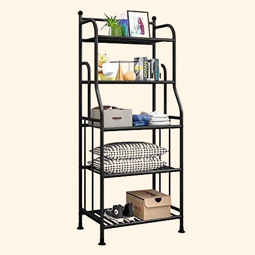 meuble étagère de rangement en métal sur pieds