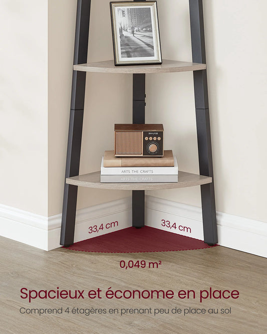 meuble étagère d'angle trépied optimisateur d'espace