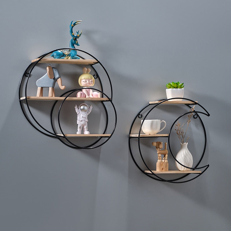 Etagère murale design métal et bois LUNA