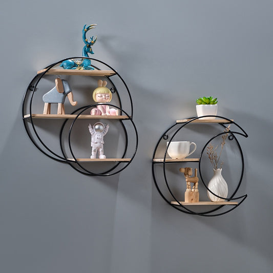 Etagère murale design métal et bois LUNA