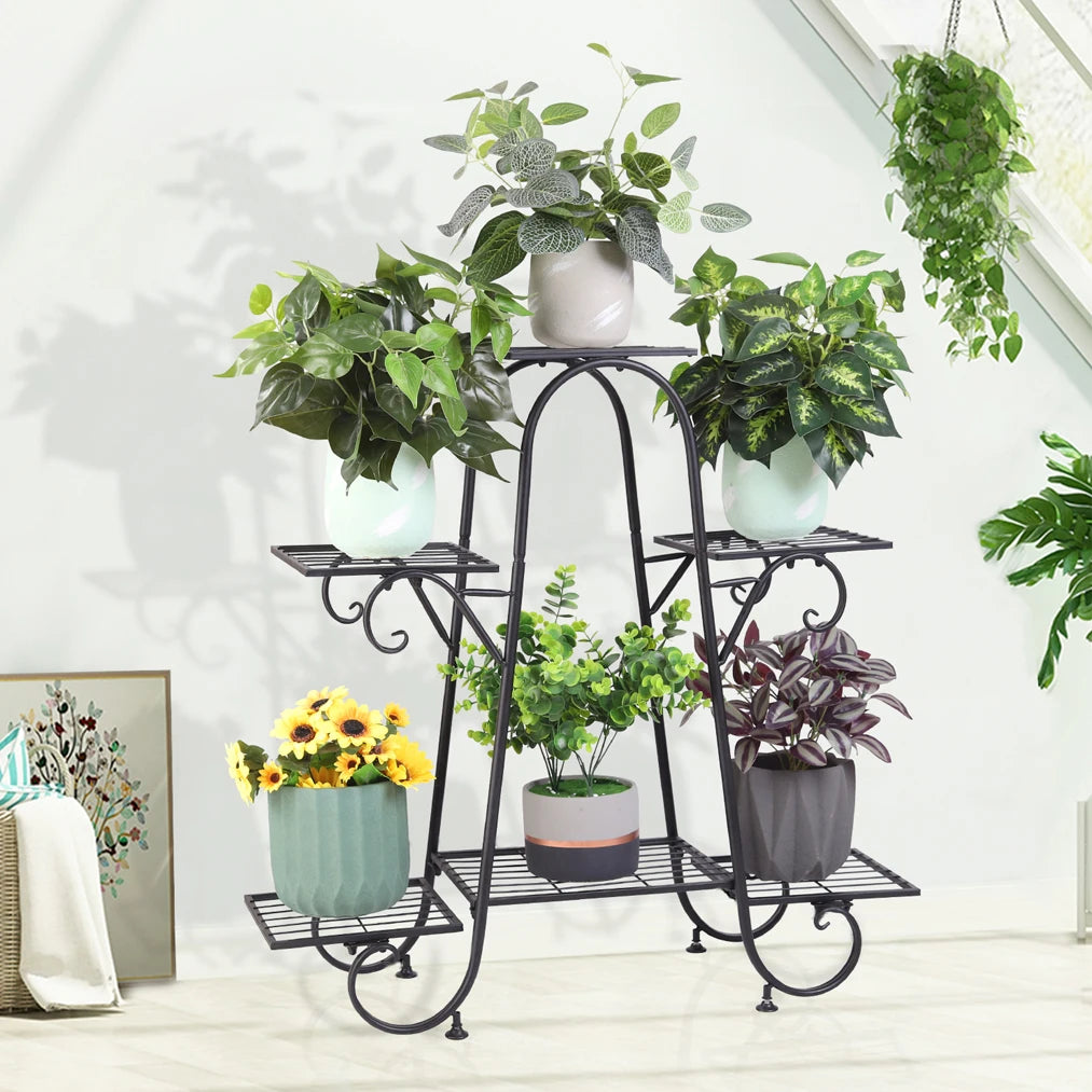 Etagere pour plantes en fer noir