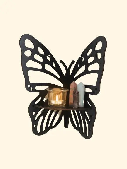 Etagère murale d'angle déco Papillon