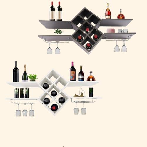 etagere vin murale bois