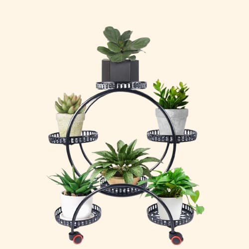 Etagère pour plantes sur roulettes