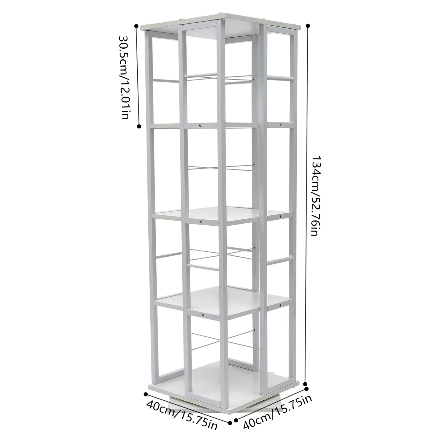 Etagère métallique vertical rotative 4 compartiments