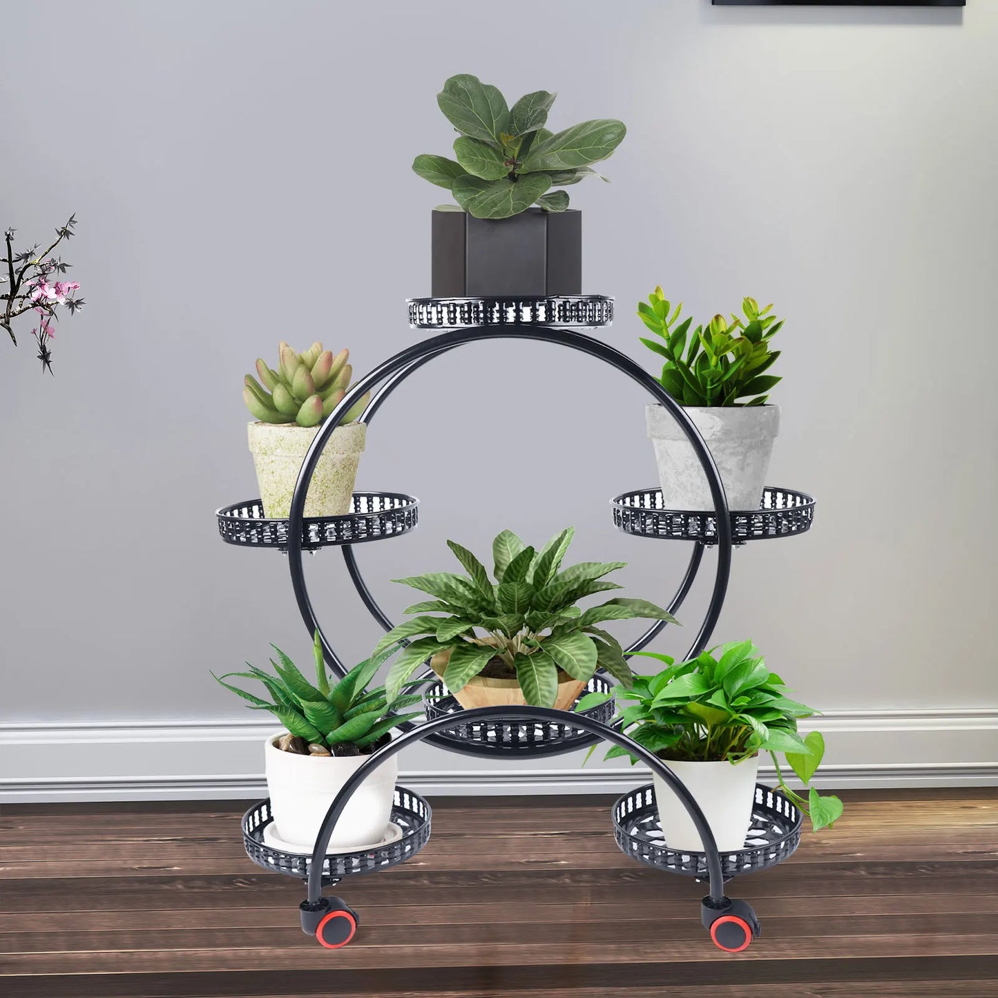 Etagère pour plantes sur roulettes