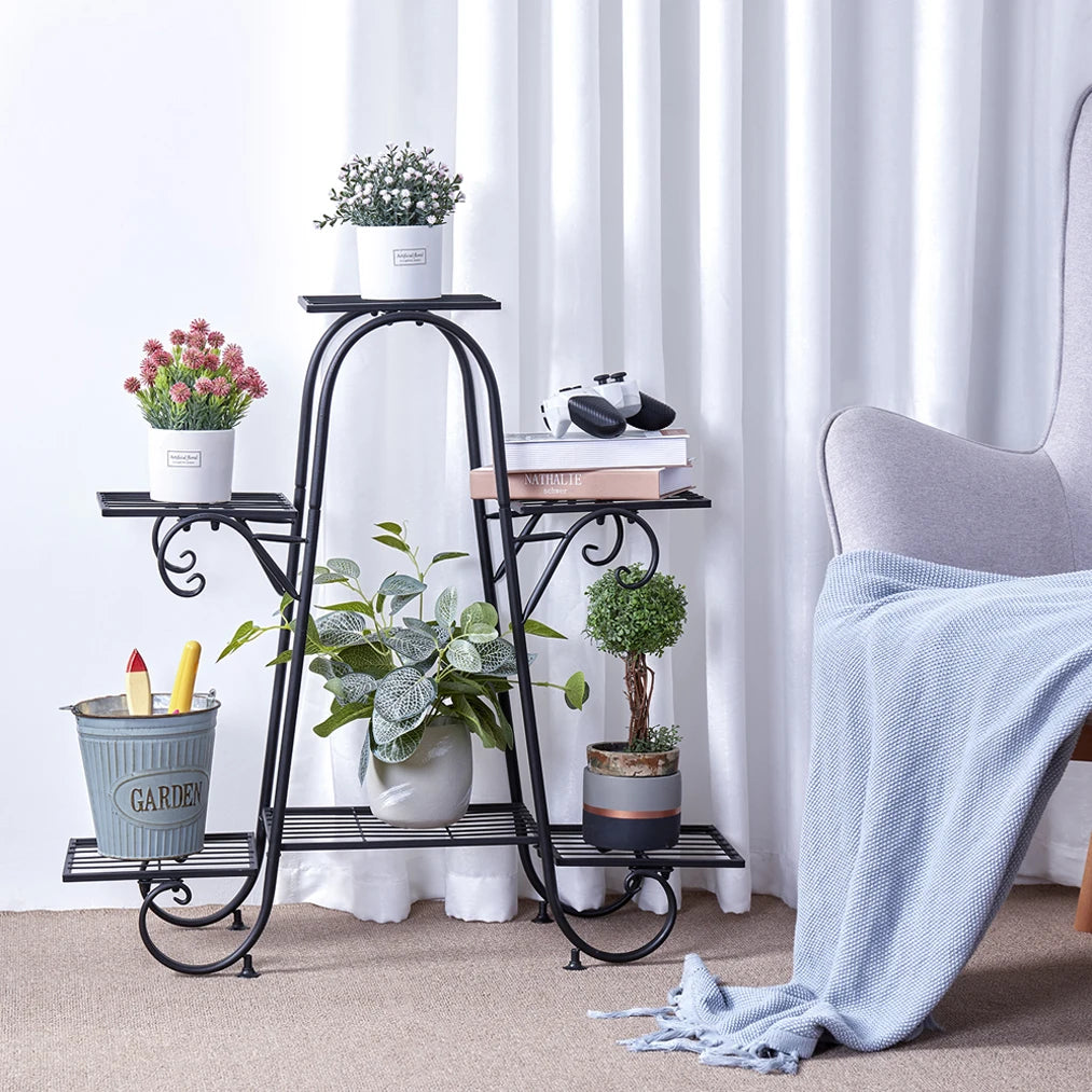 Etagere pour plantes en fer noir