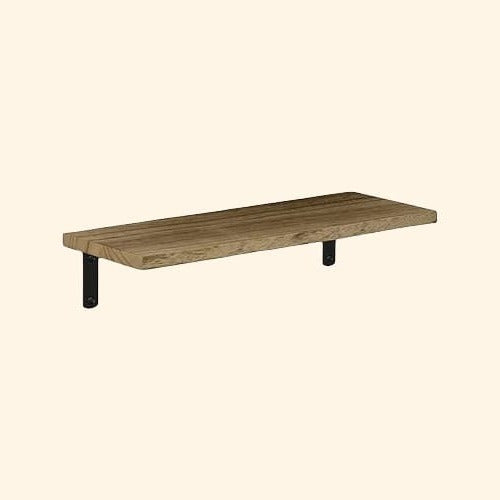 Etagère murale industrielle en bois et métal noir