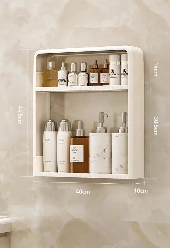 Etagère murale 2 niveau blanche pour salle de bain
