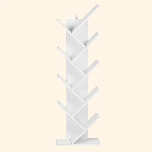 Etagère bibliothèque verticale blanche en quiconce arbre à livres