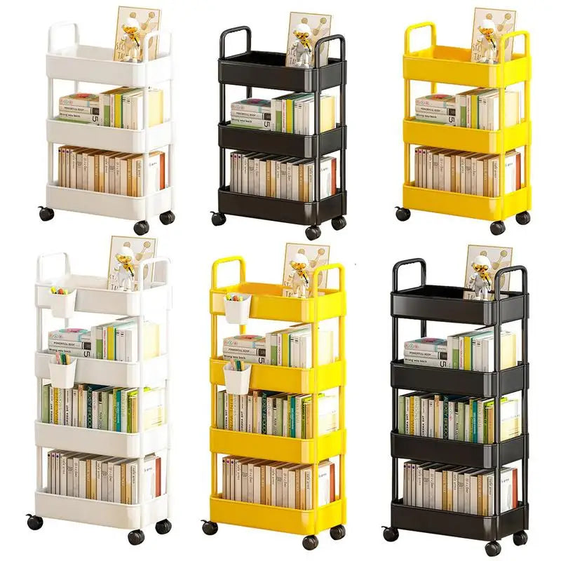 Etagère sur roulettes noires moderne en plastique