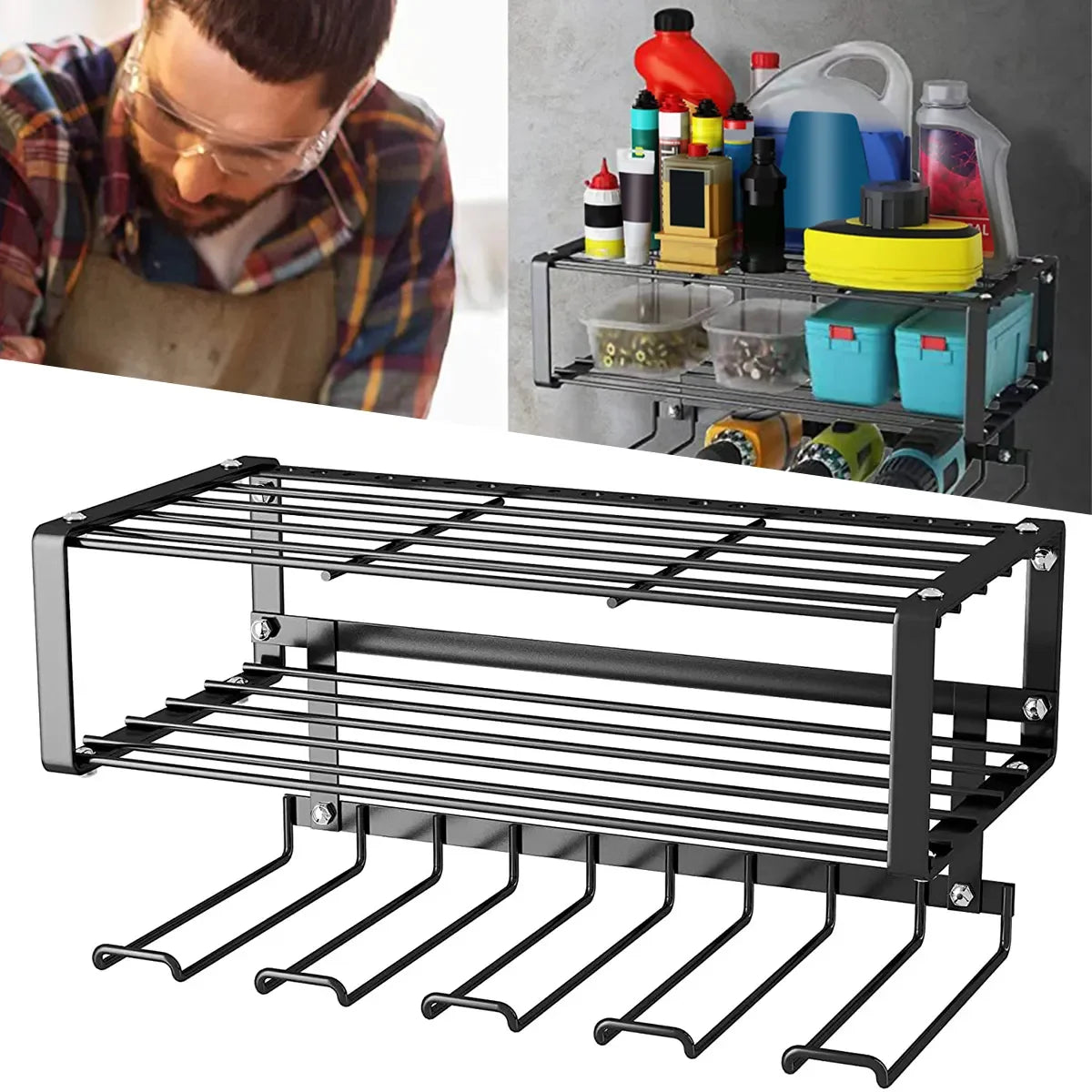 Etagère murale pour garage en métal stockage outils