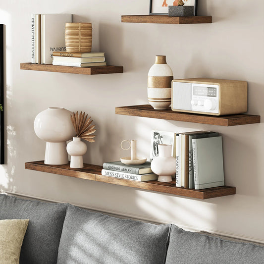 Étagère murale marron rustique fixation murale charge 15 kg