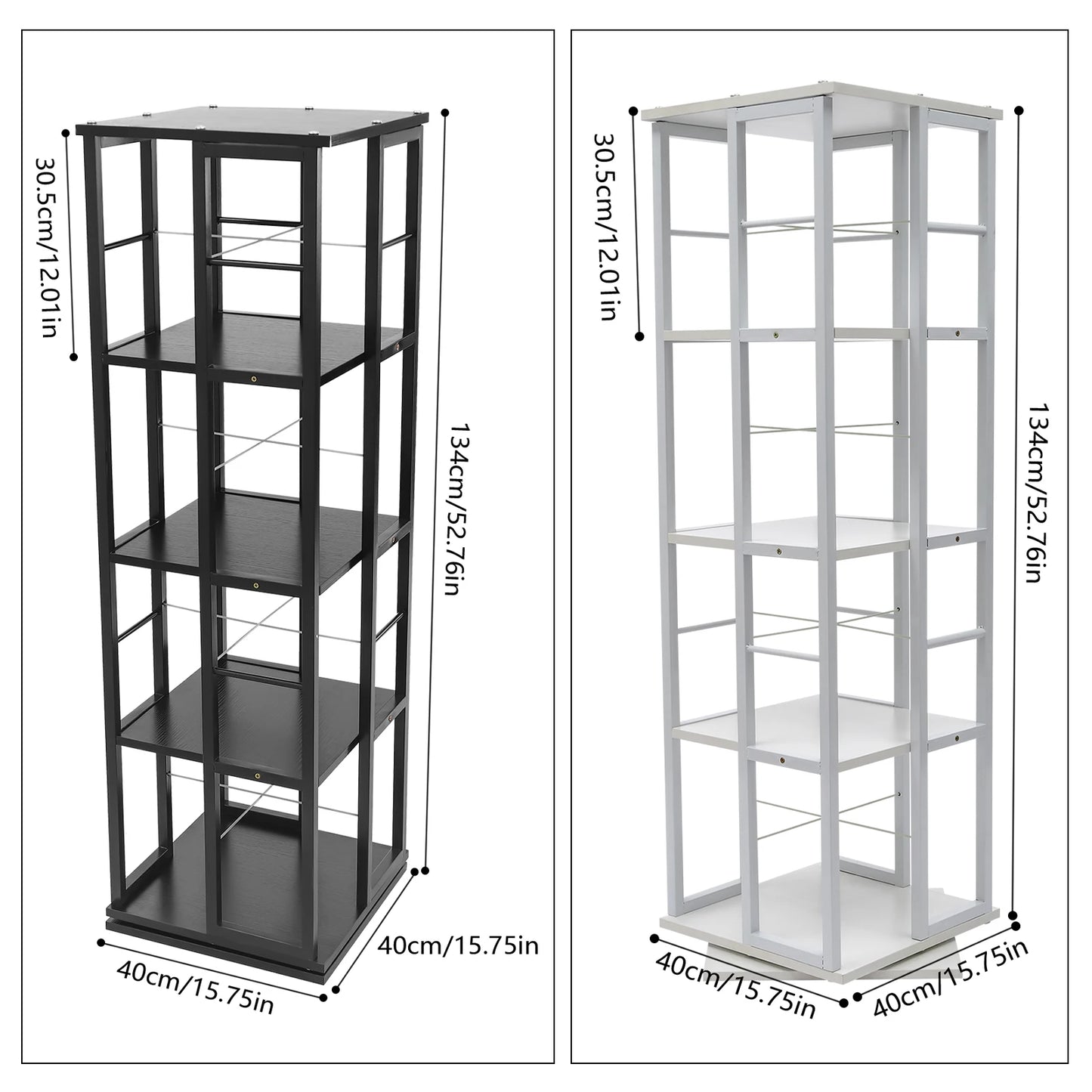 Etagère métallique vertical rotative 4 compartiments