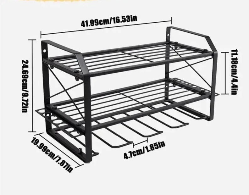 Etagère murale en métal noire pour garage