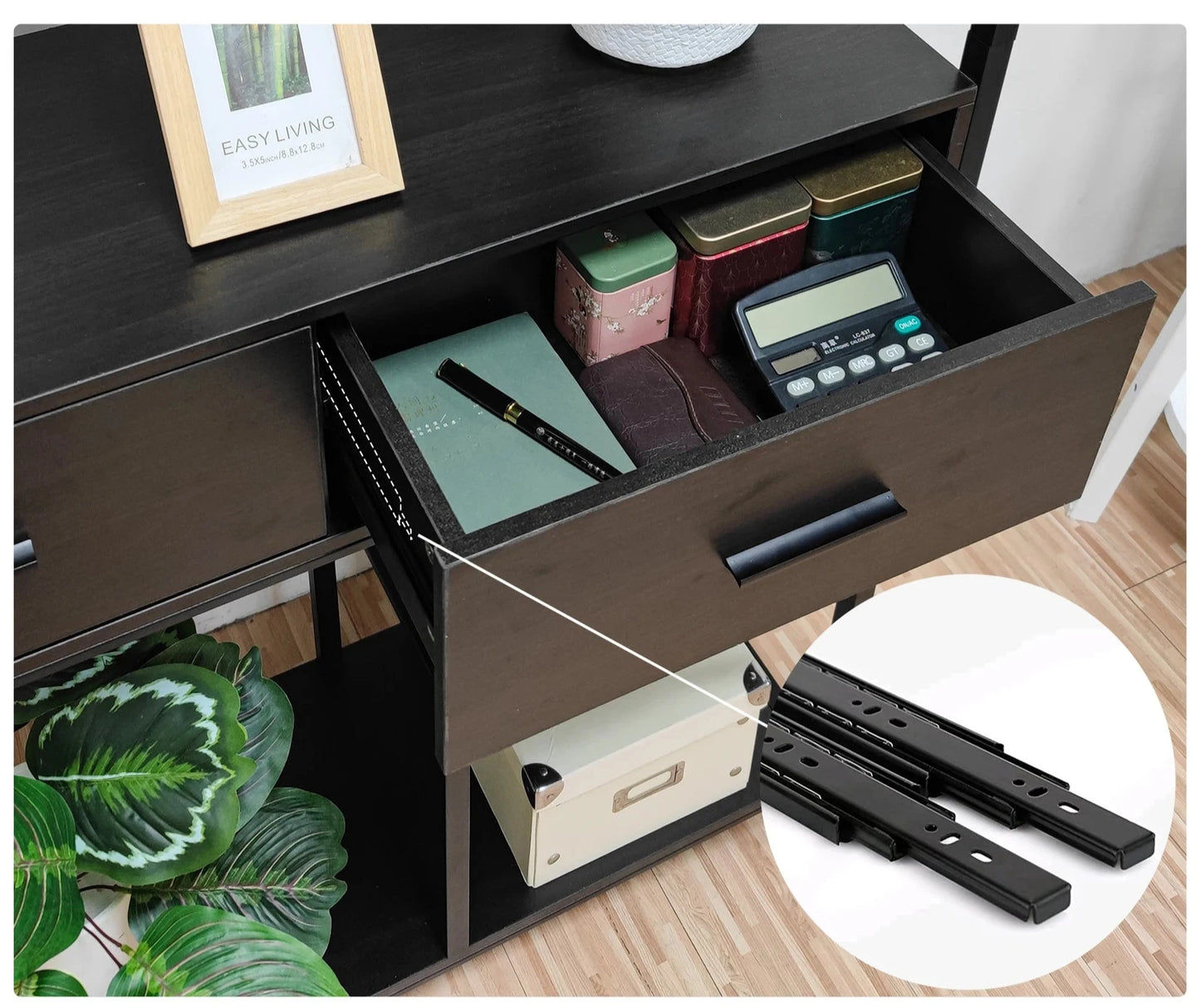 Bibliothèque en métal noir industrielle largeur 90 cm