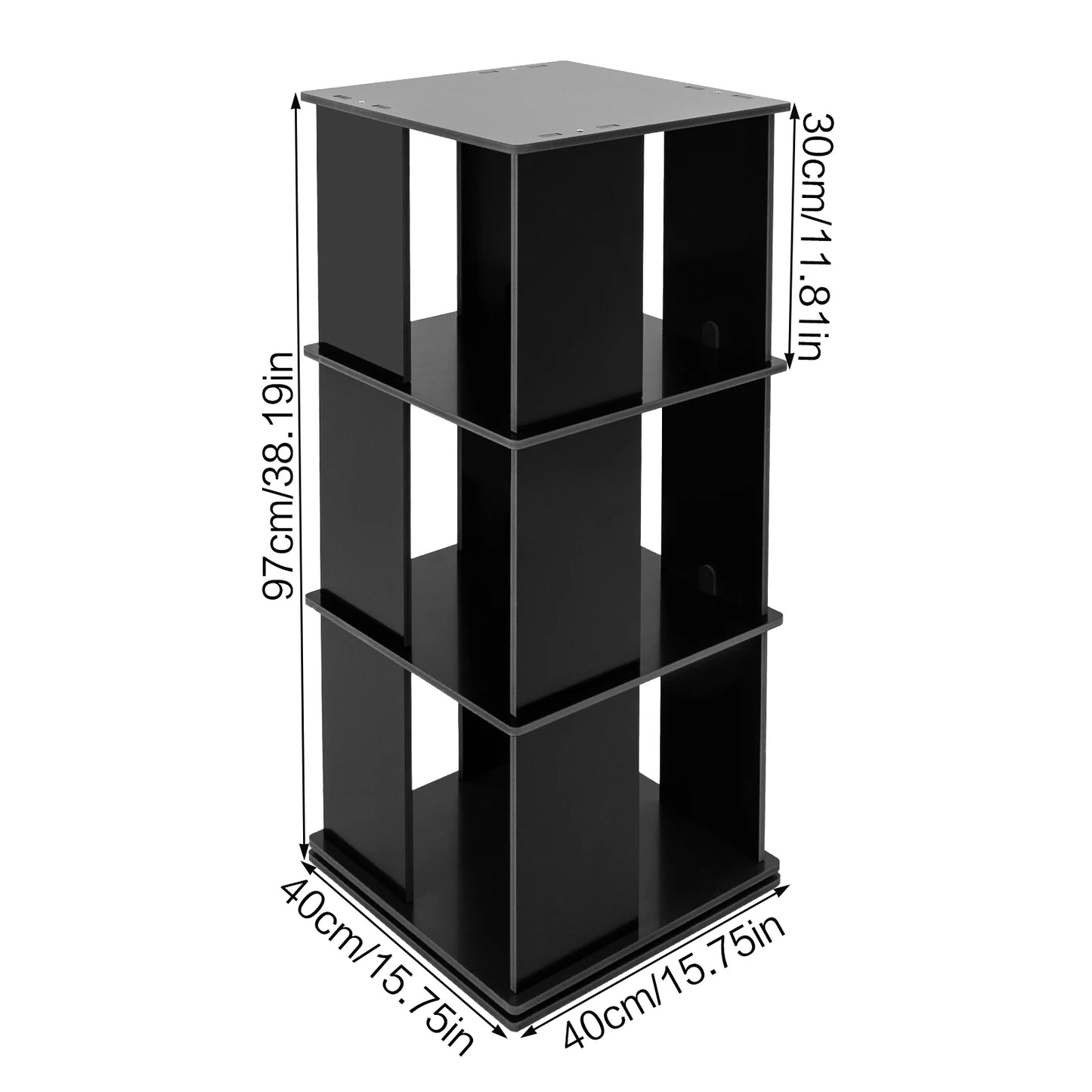 Etagère à livres verticale rotative carrée en bois DIY