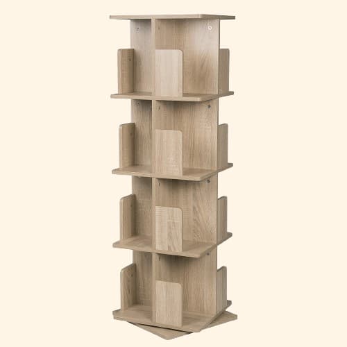 Bibliothèque rotative en bois