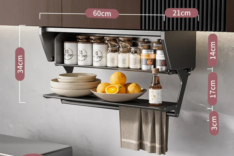 etagere murale metal cuisine escamotable 60cm de largeur