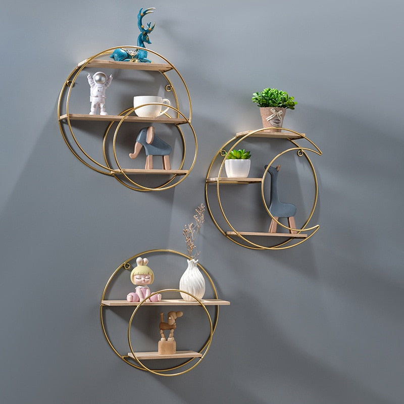 Etagère murale design métal et bois LUNA