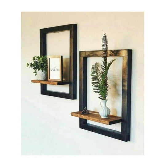 Etagère murale décorative fixation cadre noir