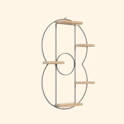 Etagère murale industrielle décorative avec 5 planches en bois