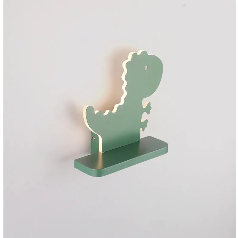 Etagère murale led chambre enfant forme dinosaure