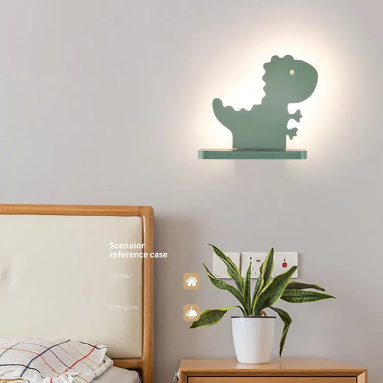 Etagère murale led chambre enfant forme dinosaure