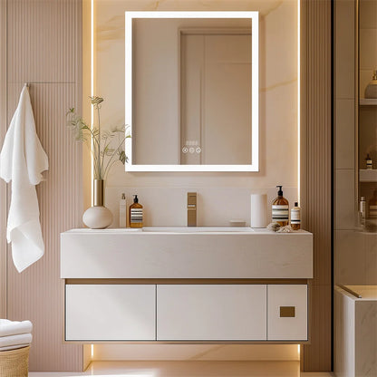 Meuble miroir cadre  lumineux pour salle de bain 3 niveaux 