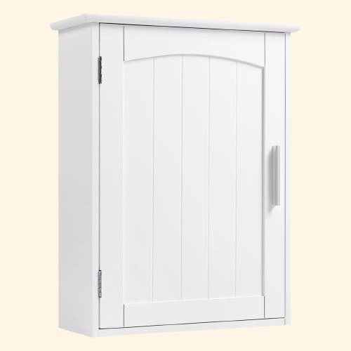 Petite armoire murale blanche à porte 