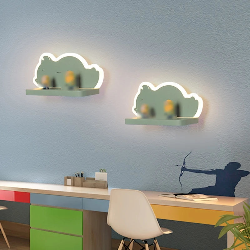 Etagère lumineuse bois chambre enfant déco