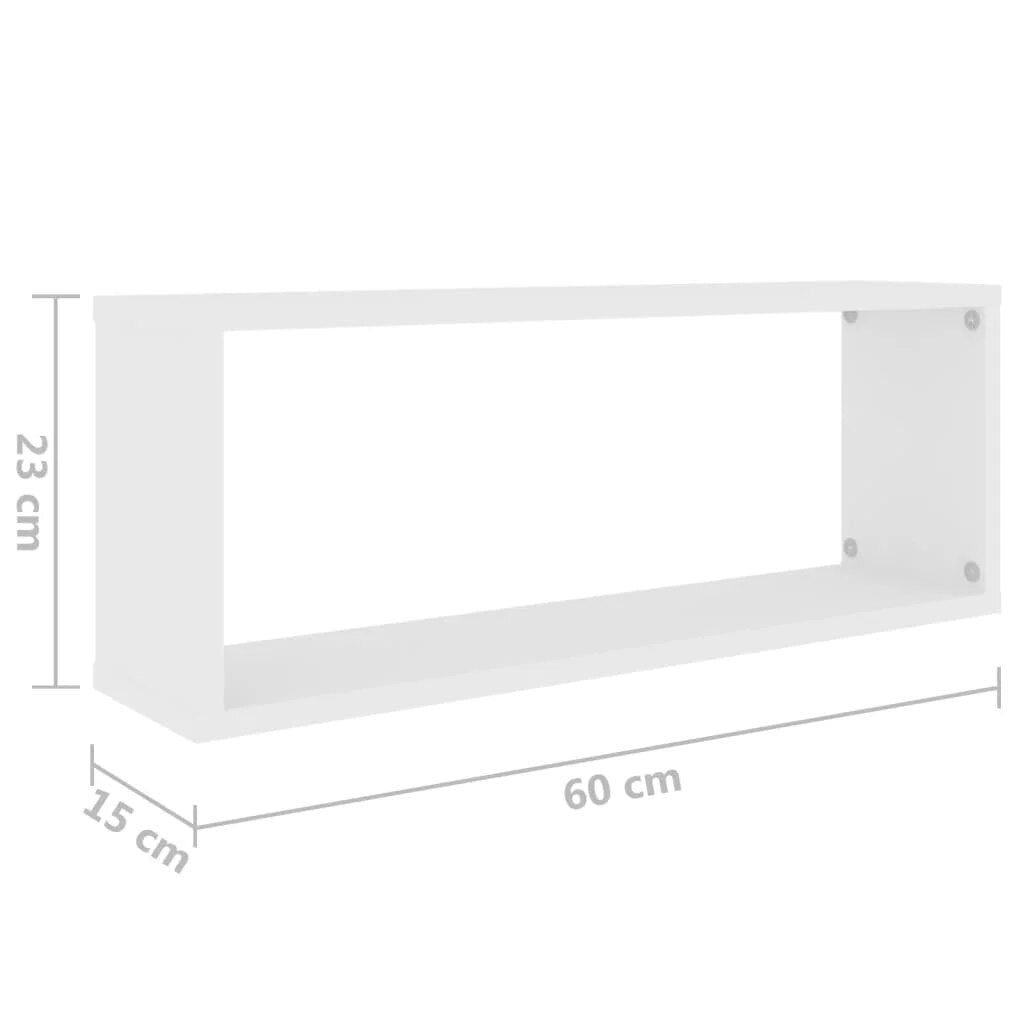 Etagère rectangulaire murale en bois blanc