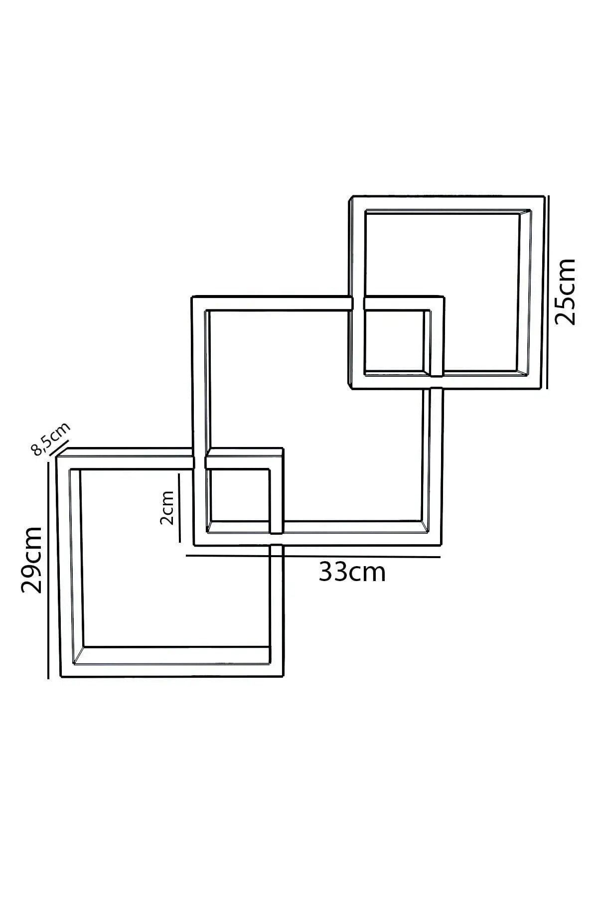 Etagère murale décorative bois carrée imbriquée (par 3)