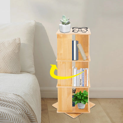 Etagère à livres verticale rotative en bois DIY