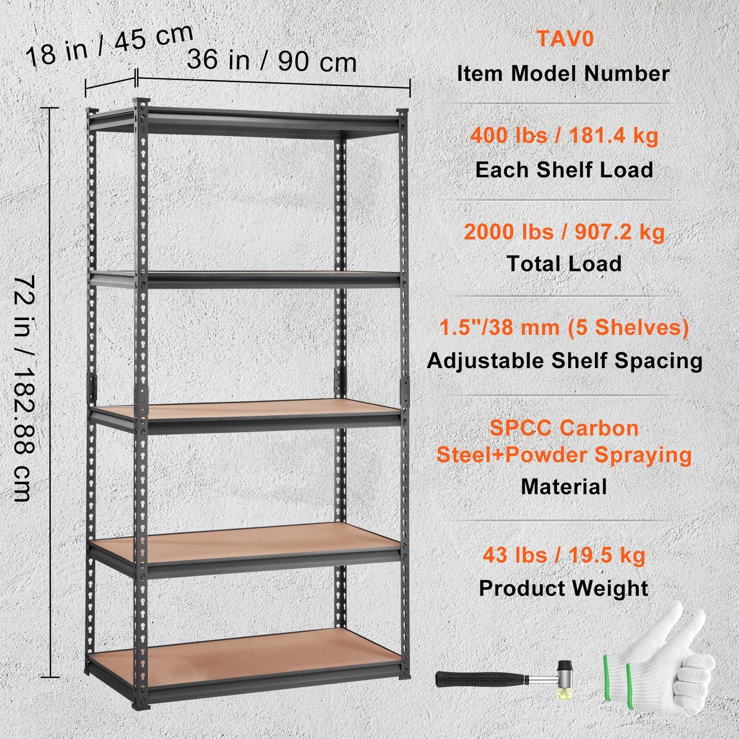 Etagère de rangement modulable 5 niveaux métal et bois