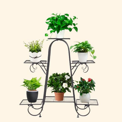 Etagere pour plantes en fer noir